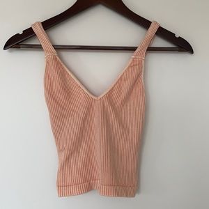 Free People Washed Seamless Crop in Washed Peach